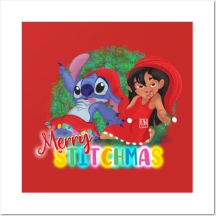 Merry STITCHMAS Stitch & Lilo Posters and Art